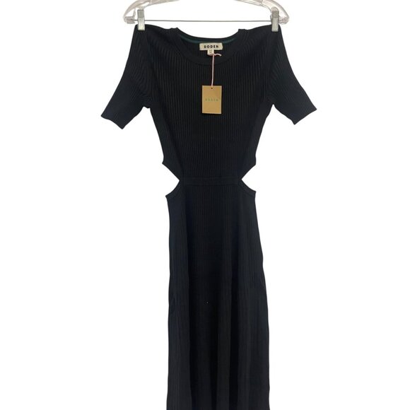 Boden Womens Midi Cut Out sweater Dress UK 10 US 6 Black Ribbed D0545 NWT - Picture 2 of 14